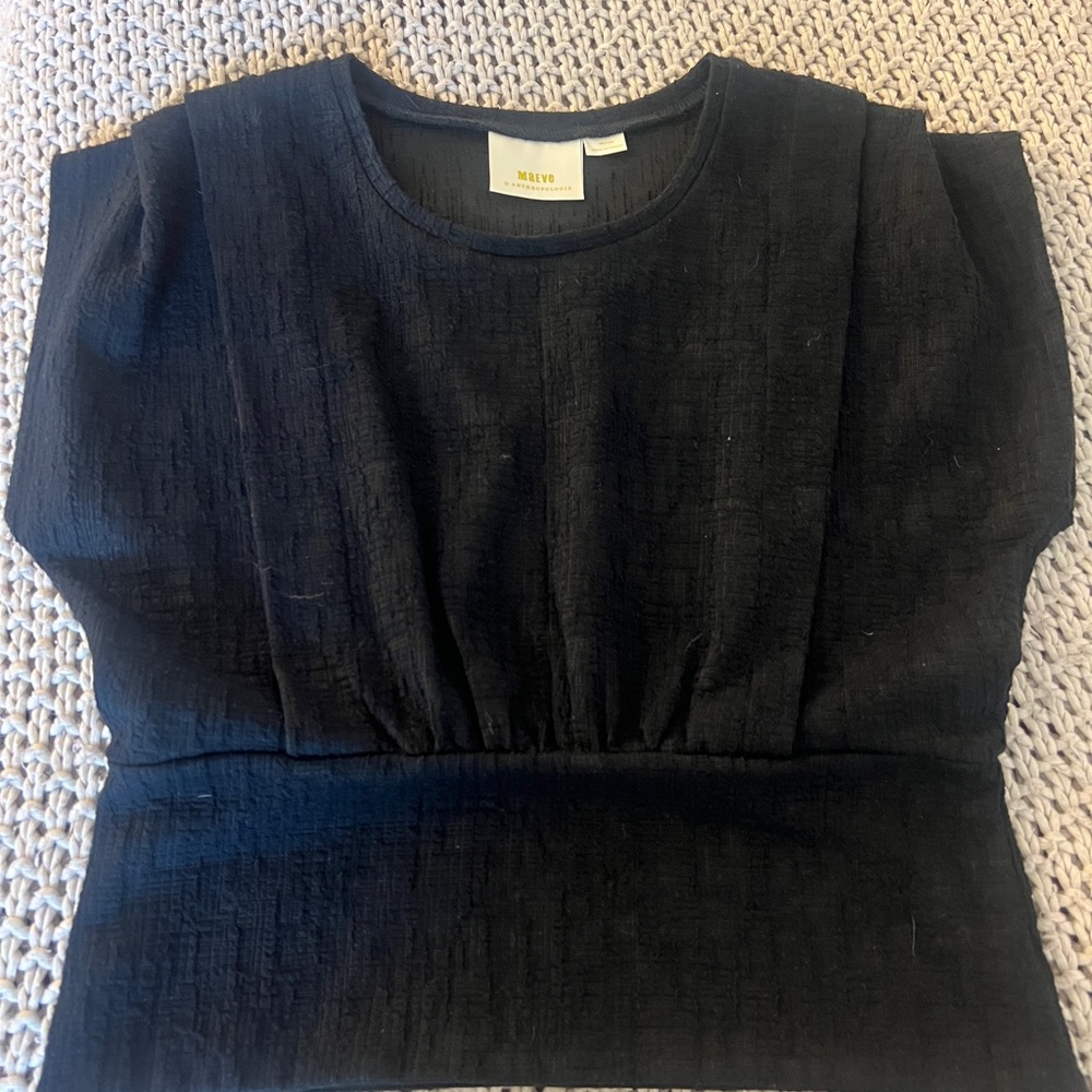 Anthropologie Black Textured Blouse